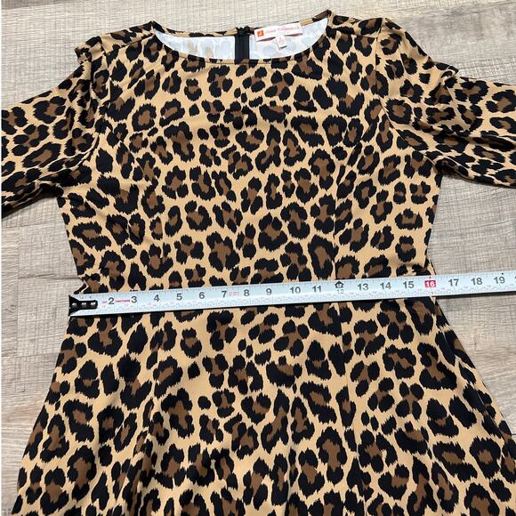 Jude Connally Small Cheetah Leopard Dress Pockets Nylon Stretch 3/4 Sleeve - Picture 7 of 8